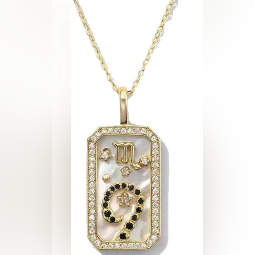 Gold and Black Scorpio Pendant Necklace